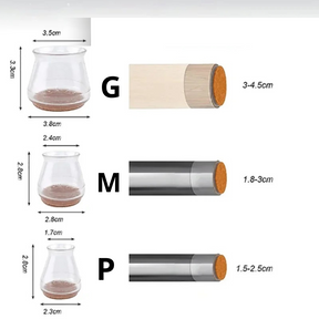 Kit Protetor de Silicone para Pés de Mesa e Cadeira