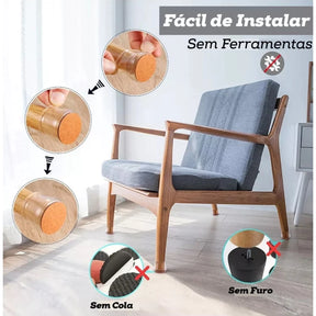 Kit Protetor de Silicone para Pés de Mesa e Cadeira