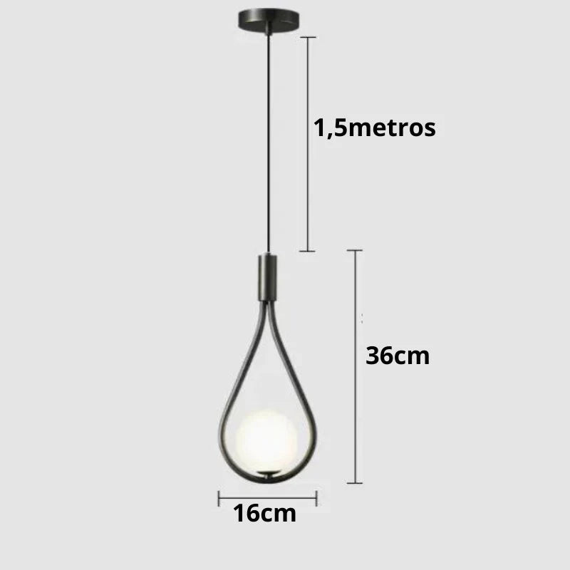 Pendente LED Gota para Quarto